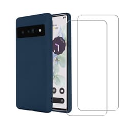 Capa Google Pixel 7 e 2 películas de proteção - Silicone - Azul-marinho