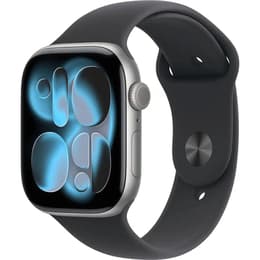 Apple Watch Series 11 (2025) GPS + Celular 46 mm - Alumínio Prateado - Bracelete desportiva Preto