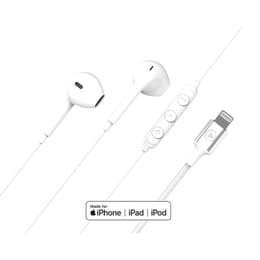 Ecouteurs Renforcés Lightning Télécommande/Micro Bouton Blanc + Garantie à vie Force Play Redutor de ruído Bluetooth Earphones - Branco