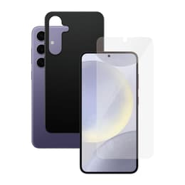 Capa Galaxy S24+ e película de proteção - Silicone - Preto