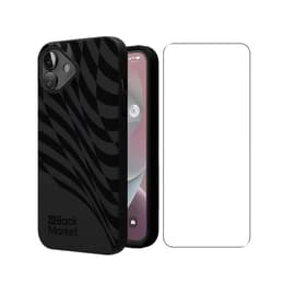 Back Market Capa iPhone 16 e película de proteção - 100% biodegradável - Preto - Padrão de Onda