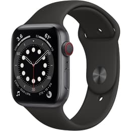 Apple Watch (Series 6) 2020 GPS + Celular 44 - Alumínio Cinzento sideral - Circuito desportivo Preto