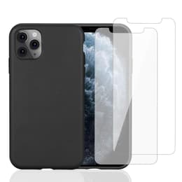 Capa iPhone 11 Pro e 2 películas de proteção - Material natural - Preto