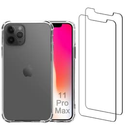 Capa iPhone 11 Pro Max e 2 películas de proteção - Plástico reciclado - Transparente