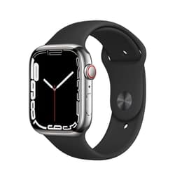 Apple Watch (Series 7) 2021 GPS + Celular 45 - Titânio Prateado - Bracelete desportiva Preto