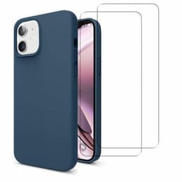 Capa iPhone 11 e 2 películas de proteção - Silicone - Azul