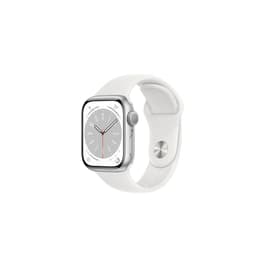 Apple Watch (Series 8) 2022 GPS 41 - Alumínio Prateado - Bracelete desportiva Branco