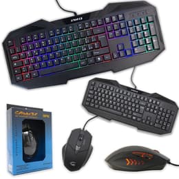 Cortek Teclado QWERTY Italiano Retro-iluminado XForce Kit Mouse and Keyboard