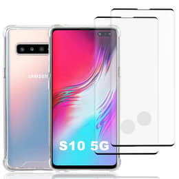 Capa Galaxy S10 5G e 2 películas de proteção - Plástico reciclado - Transparente