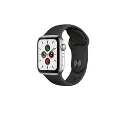 Apple Watch (Series 5) 2019 GPS + Celular 40 - Aço inoxidável Prateado - Bracelete desportiva Preto