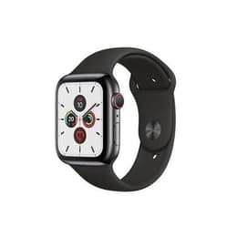 Apple Watch (Series 5) 2019 GPS + Celular 44 - Aço inoxidável Prateado - Bracelete desportiva Preto