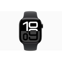Apple Watch Series 10 (2024) GPS 42 mm - Alumínio Preto brilhante - Bracelete desportiva Preto