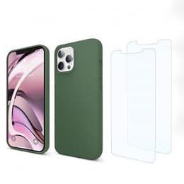Capa iPhone 13 Pro e 2 películas de proteção - Silicone - Verde