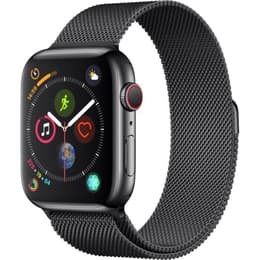 Apple Watch (Series 4) 2018 GPS + Celular 44 - Aço inoxidável Cinzento sideral - Milanese Preto