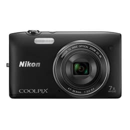 Compacto Coolpix S3500 - Preto + Nikkor Wide-angle Optical Zoom-NIKKOR ED f/3.4-6.4