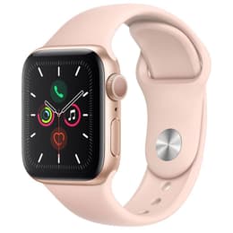Apple Watch Series 5 (2019) GPS + Celular 40 mm - Aço inoxidável Dourado - Bracelete desportiva Rosa