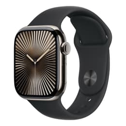 Apple Watch Series 10 (2024) GPS + Celular 46 mm - Titânio Natural - Bracelete desportiva Preto