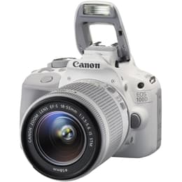 Reflex - Canon EOS 100D Branco + Lente Canon EF-S 18-55mm f/3.5-5.6 IS STM