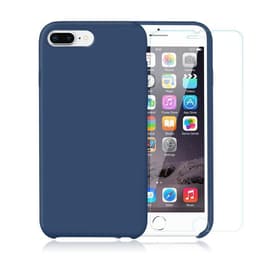 Capa iPhone 7 Plus/8 Plus e 2 películas de proteção - Silicone - Azul cobalto