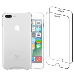 Capa iPhone 7 Plus/8 Plus e 2 películas de proteção - Plástico reciclado - Transparente