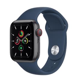 Apple Watch (Series 5) 2019 GPS + Celular 44 - Aço inoxidável Cinzento sideral - Bracelete desportiva Azul