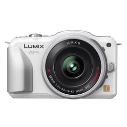 Híbrido - Panasonic Lumix DMC-GF5 - Branco + Lente Panasonic Lumix G Vario 12-32mm f/3.5-5.6 ASPH