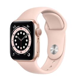 Apple Watch Series 6 (2020) GPS + Celular 40 mm - Aço inoxidável Dourado - Bracelete desportiva Rosa