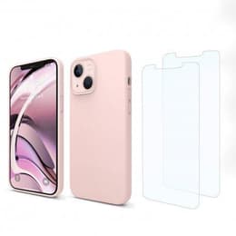 Capa iPhone 13 mini e 2 películas de proteção - Silicone - Rosa