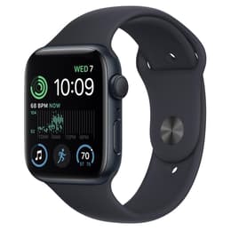 Apple Watch (Series SE) 2022 GPS 44 - Alumínio Meia-noite - Bracelete desportiva Preto