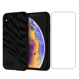 Back Market Capa iPhone X/XS e película de proteção - 100% biodegradável - Preto - Padrão de Onda