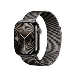 Apple Watch Series 10 (2024) GPS 42 mm - Alumínio Preto brilhante - Loop milanesa Preto
