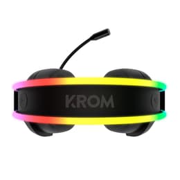Krom Auricular Gaming Klaim Rgb Led Jack 3.5 jogos Auscultador- com fios (sector) com microfone - Preto