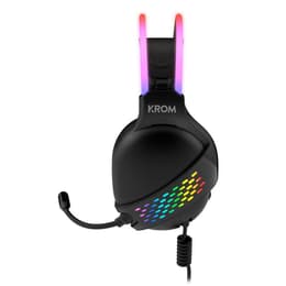 Krom Auricular Gaming Klaim Rgb Led Jack 3.5 jogos Auscultador- com fios (sector) com microfone - Preto