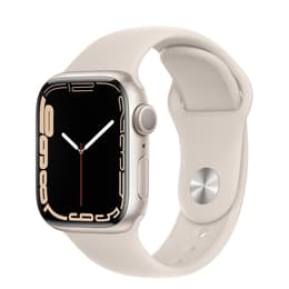 Apple Watch (Series 7) 2021 GPS + Celular 41 - Alumínio Prateado - Bracelete desportiva Luz das estrelas