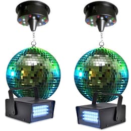 2 Boules à facettes 20cm + moteurs 18 LED + 2 Mini strobe Lytor Acessórios De Áudio