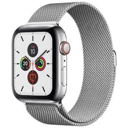 Apple Watch Series 5 (2019) GPS + Celular 44 mm - Aço inoxidável Prateado - Loop milanesa Cinzento