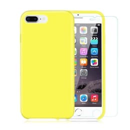 Capa iPhone 7 Plus/8 Plus e 2 películas de proteção - Silicone - Amarelo