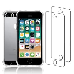 Capa iPhone SE(2016) e 2 películas de proteção - Plástico reciclado - Transparente