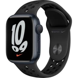 Apple Watch (Series 7) 2021 GPS 45 - Alumínio Meia-noite - Bracelete desportiva Nike Preto