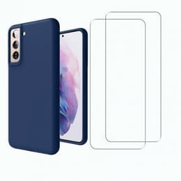 Capa Galaxy S21 5G e 2 películas de proteção - TPU - Azul