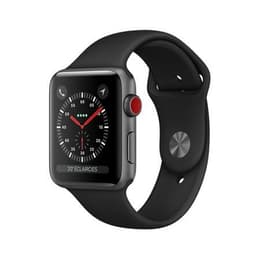 Apple Watch (Series 3) 2017 GPS + Celular 38 - Alumínio Cinzento sideral - Bracelete desportiva Preto