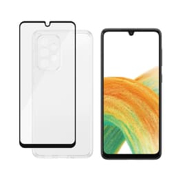 Capa Galaxy A33 5G e película de proteção - Silicone - Transparente