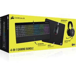Teclado AZERTY Francês Retro-iluminado CORSAIR 4 IN 1 GAMING BUNDLE