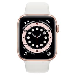 Apple Watch Series 5 (2019) GPS + Celular 44 mm - Aço inoxidável Dourado - Bracelete desportiva Branco