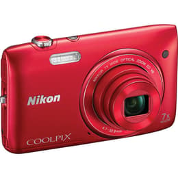 Compacto Coolpix S3500 - Vermelho + Nikon Nikkor 7X Wide Optical Zoom ED VR 26–182mm f/3.4–6.4 f/3.4–6.4