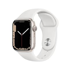 Apple Watch Series 7 (2021) GPS + Celular 41 mm - Alumínio Luz das estrelas - Bracelete desportiva Branco