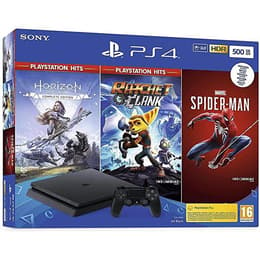 PlayStation 4 Slim 500GB - Preto + Marvel’s Spider-Man + Horizon Zero Dawn + Ratchet & Clank
