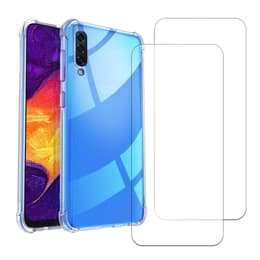 Capa Galaxy A50 e 2 películas de proteção - TPU - Transparente