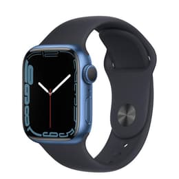 Apple Watch (Series 7) 2021 GPS 41 - Alumínio Azul - Bracelete desportiva Preto