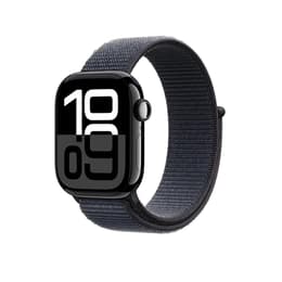 Apple Watch Series 10 (2024) GPS + Celular 46 mm - Alumínio Preto brilhante - Loop desportiva Azul
